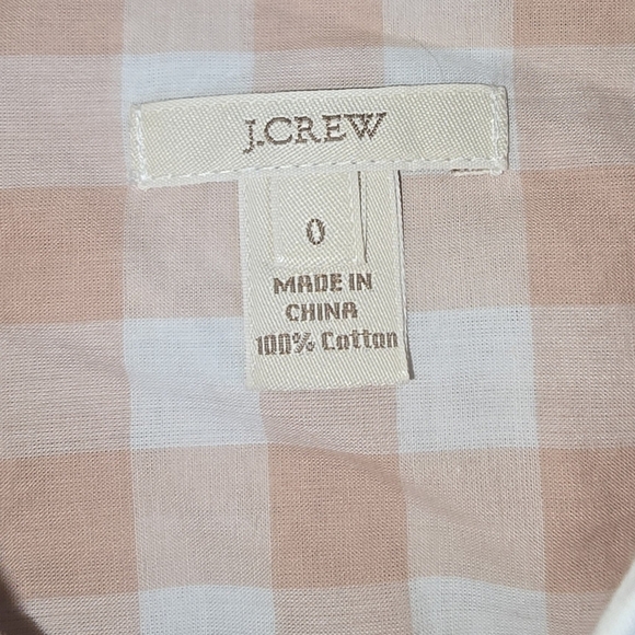 J. Crew | 100% Cotton Gingham Lightweight Button Down Womens Blouse SIZE 0 - Picture 2 of 15